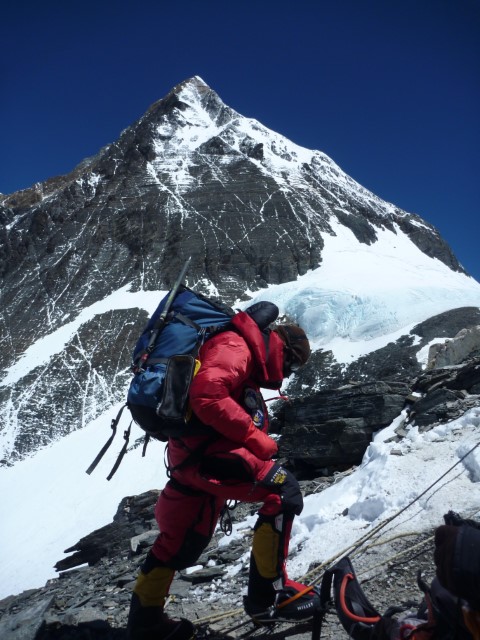 mountaineer in high alpine terrain